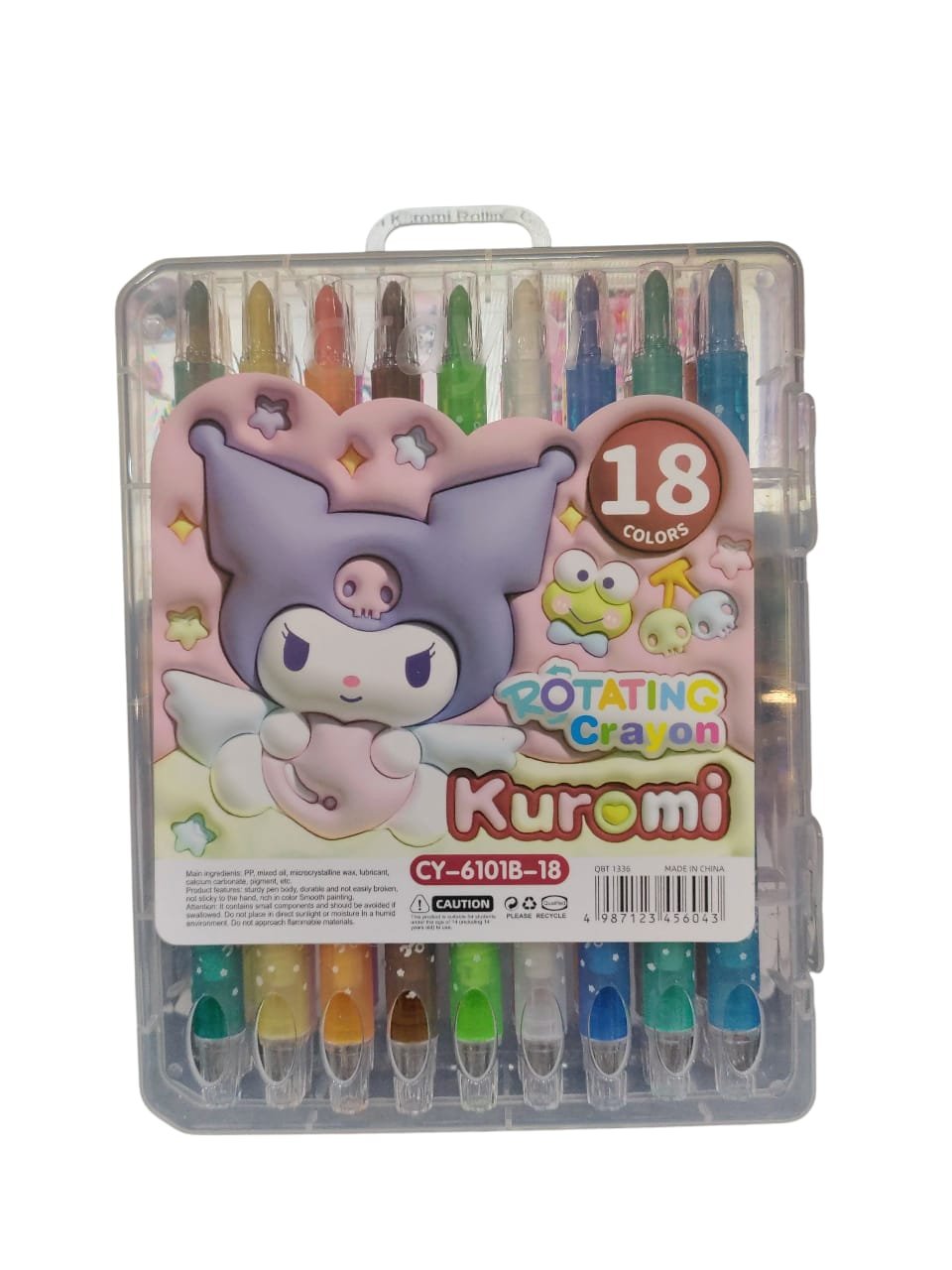 KUROMI CY-6101B-18 ROTATING CRAYONS PACK OF 18PCS