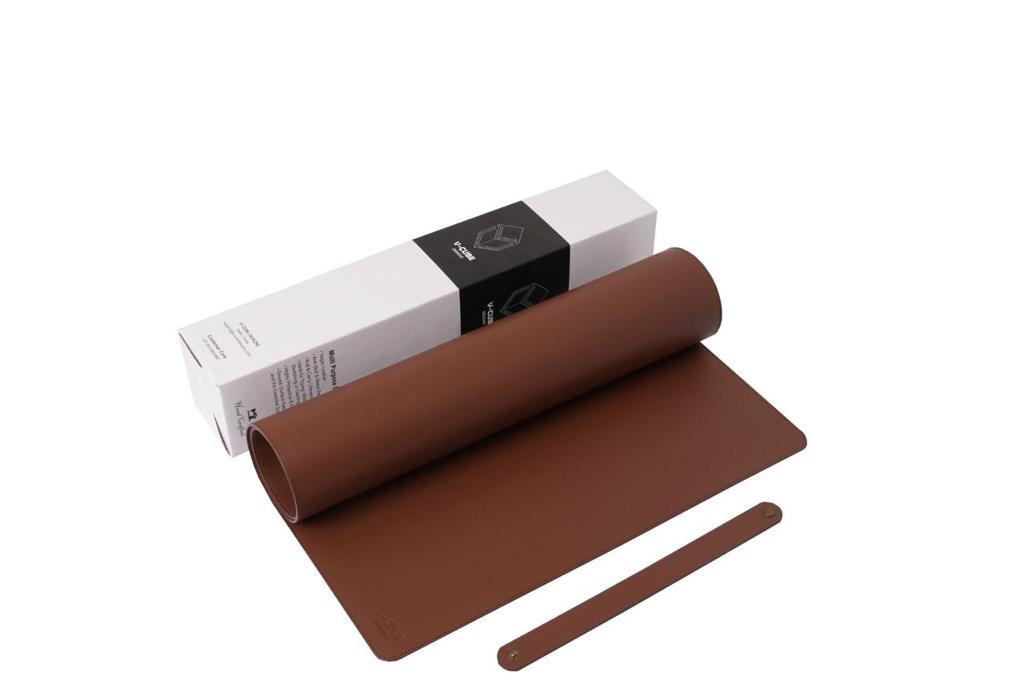 V-CUBE DESIGNS VEGAN LEATHER DESKMAT TAN (90X45X0.24CM)