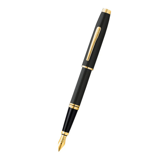 CONVENTRY BLACK LACQURE WITH GOLD-TONE FINE NIB FOUNTAIN PEN