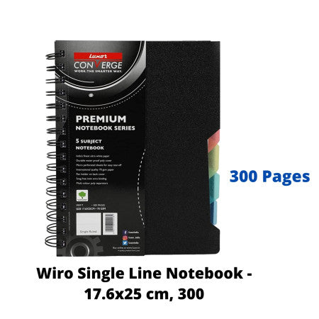LUXOR 5 SUBJECT SPIRAL NOTEBOOK A4 300PAGES