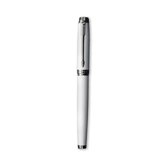 PARKER AMBIENT WHITE CHROME TRIM ROLLER BALL PEN