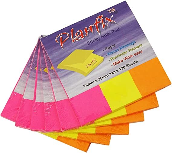 PLANFIX 006 PROMPTS STICKY NOTES 3COLOR 1X3 120SHEETS