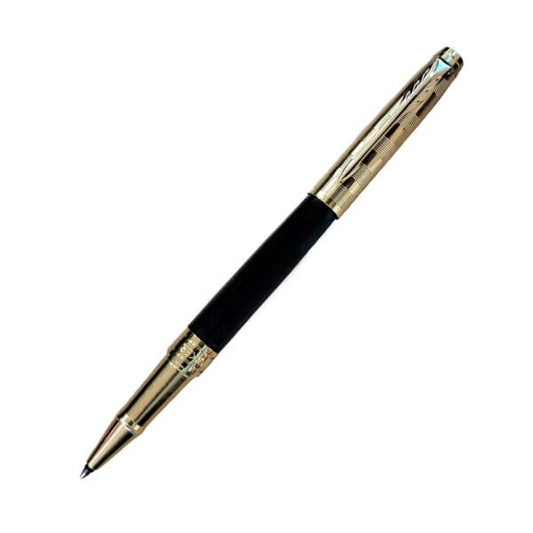 PARKER ASTER DELUXE  BLACK & GOLD GT ROLLER BALL PEN