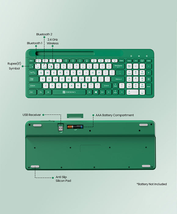 POR 2205 BS WIRELESS KEYBOARD GREEN 2499