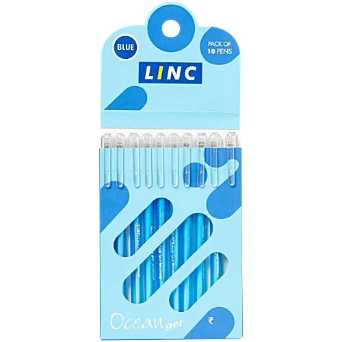 LINC OCEAN GEL PEN PACK OF 10PCS - BLUE