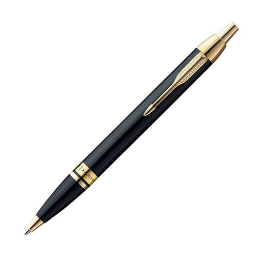 PARKER ODYSSEY LAQUE BLACK GOLD TRIM BALL PEN FINE POINT