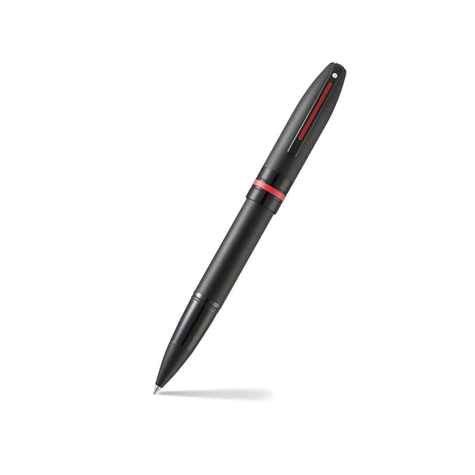 SHEAFFER 9108 MATT BLACK WITH RED PVD ROLLER BALL PEN & BALL PEN
