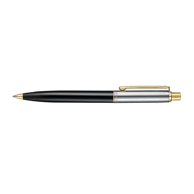 SHEAFFER 335 BRUSHED GLOSSY BLACK GOLD PLATED TRIM BALL PEN