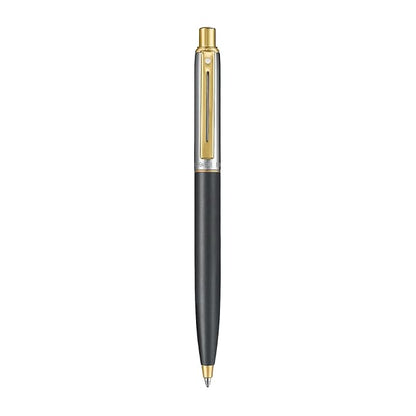 SHEAFFER 334 BRUSHED MAT BLACK & CHROME GOLDEN TRIM BALL PEN