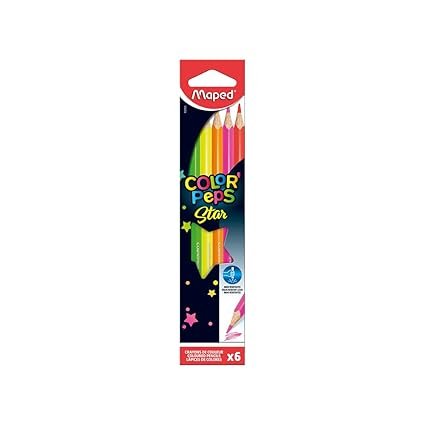 MAPED 832003 COLOR PENCIL FLOURESCENT CB X6