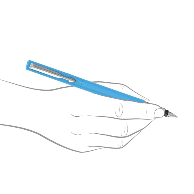 PARKER VECTOR STANDARD FOUNTAIN PEN + 3N BLUE CHROME TRIM