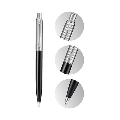 SHEAFFER 332 BRUSHED GLOSS BLACK CHROME TRIM BALL PEN