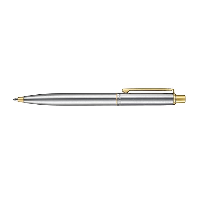 SHEAFFER 333 BRUSHED CHROME & GOLDEN TRIM BALL PEN