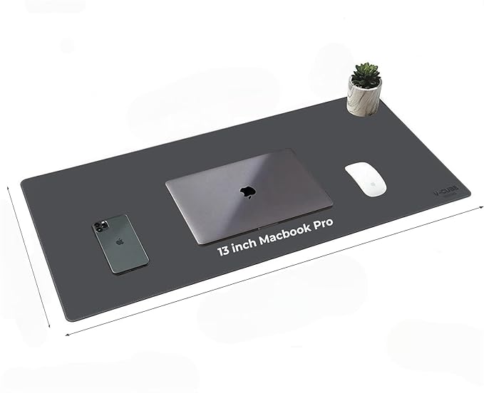 V-CUBE LEATHER DESK MAT GREY