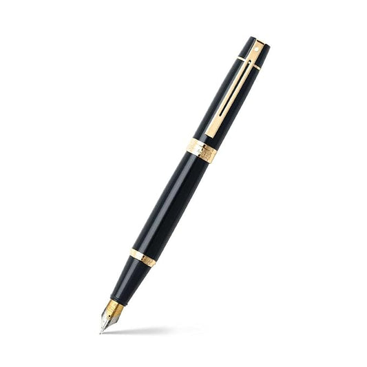 SHEAFFER 9325 GLOSSY BLACK WITH GOLD TRIM FOUNTAIN PEN