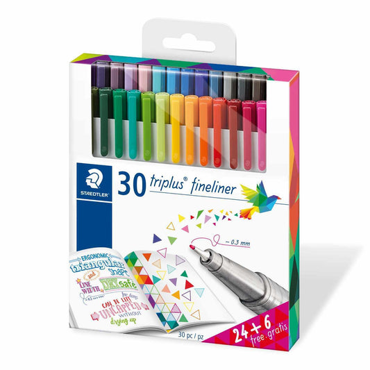STAEDTLER 334 C30P TRIPLUS FINELINER PEN 30COLOR PACK OF 30PCS