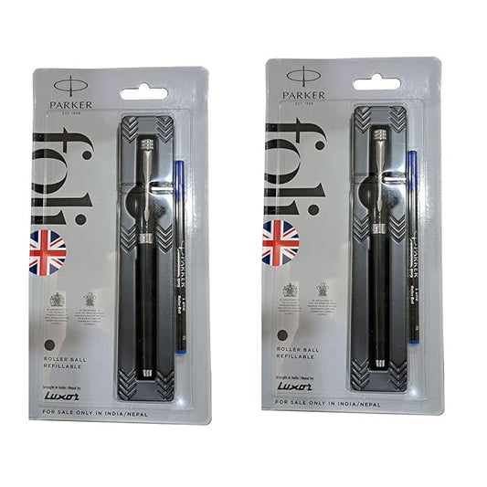 PARKER FOLIO STANDARD CHROME TRIME ROLLER BALL PEN