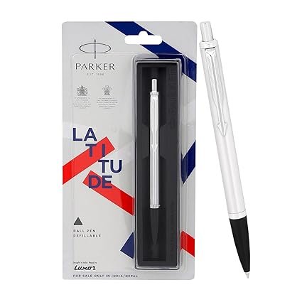PARKER LATITUDE SHINY CHROME CHROME TRIM BALL PEN