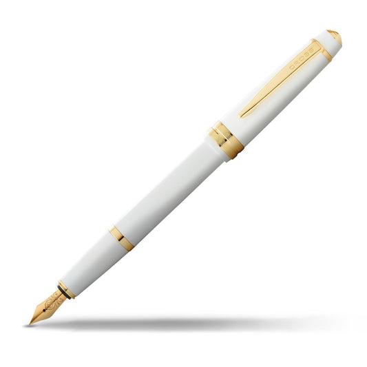 CROSS AT0746-10MF BAILEY WHITE & GOLD FOUNTAIN PEN