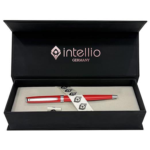 INTELLIO RP11RGP1 RENAISSANCE MATT & RED ROLLER BALL PEN