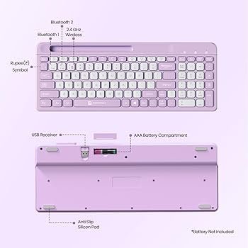 PORTRONICS 2207 BUBBLE SQUARE WIRELESS KEYBOARD PURPLE 2499