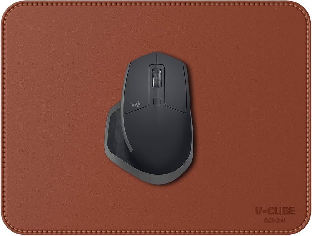 V-CUBE VCDRMPS2521T PREMIUM VEGAN LEATHER TAN MOUSE PAD