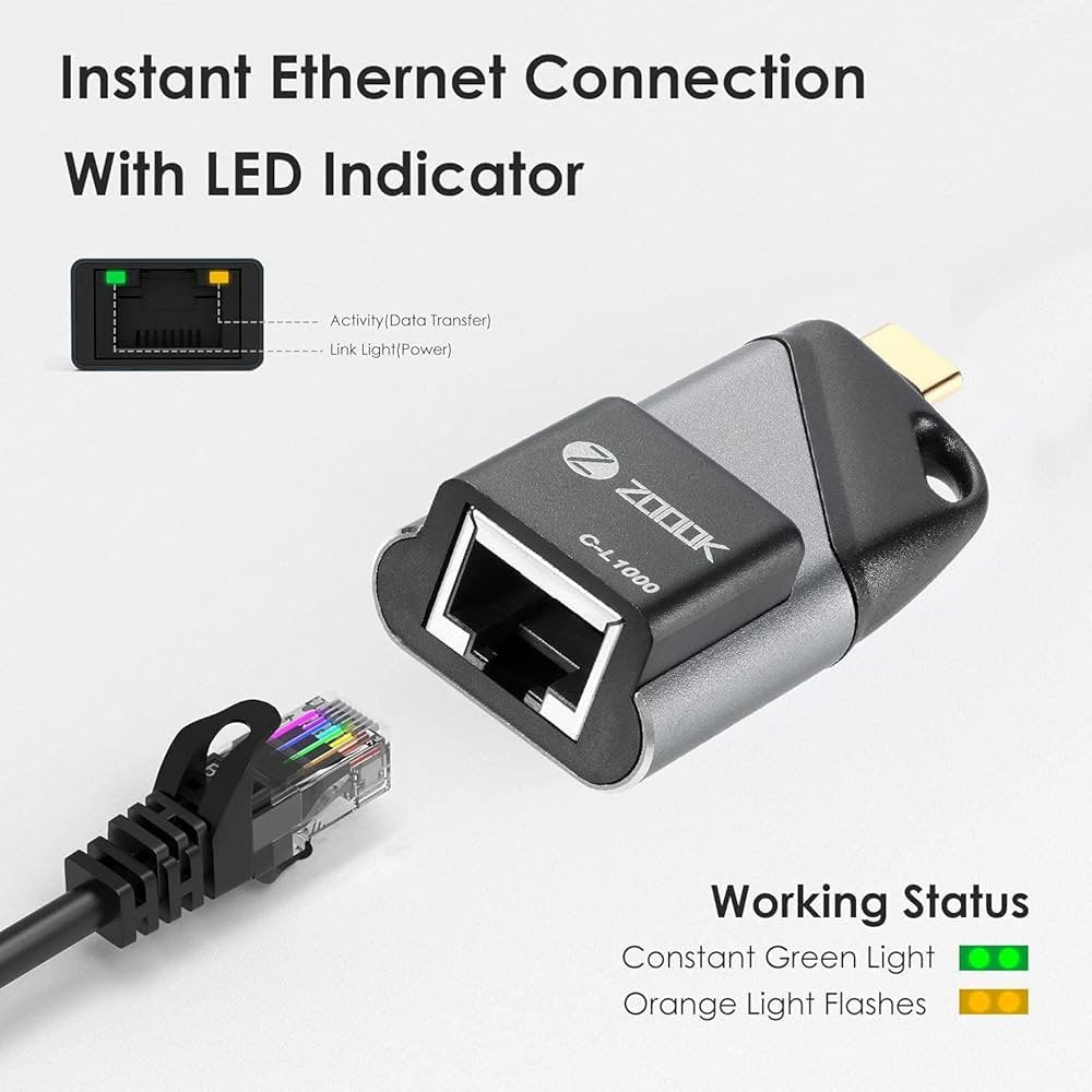 ZOOOK C-L1000 USB C TO GB ETHERNET