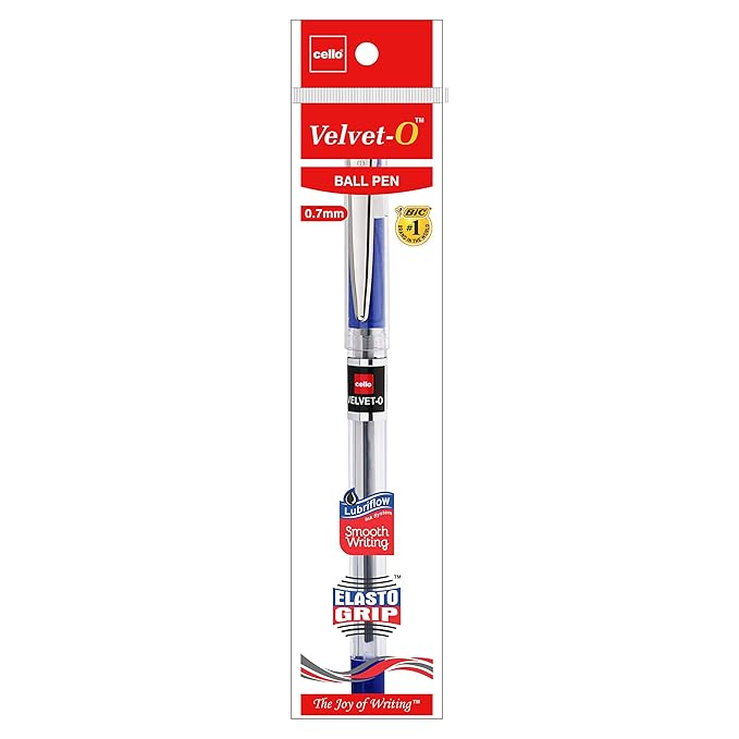 CELLO VELVET O BALL PEN BLUE
