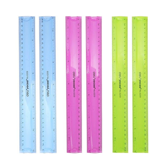 DELI 6209 CLRD FLEXIBLE 30CM SCALE
