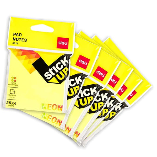 DELI 02602 STICKY NOTES 4 X 25 NEON