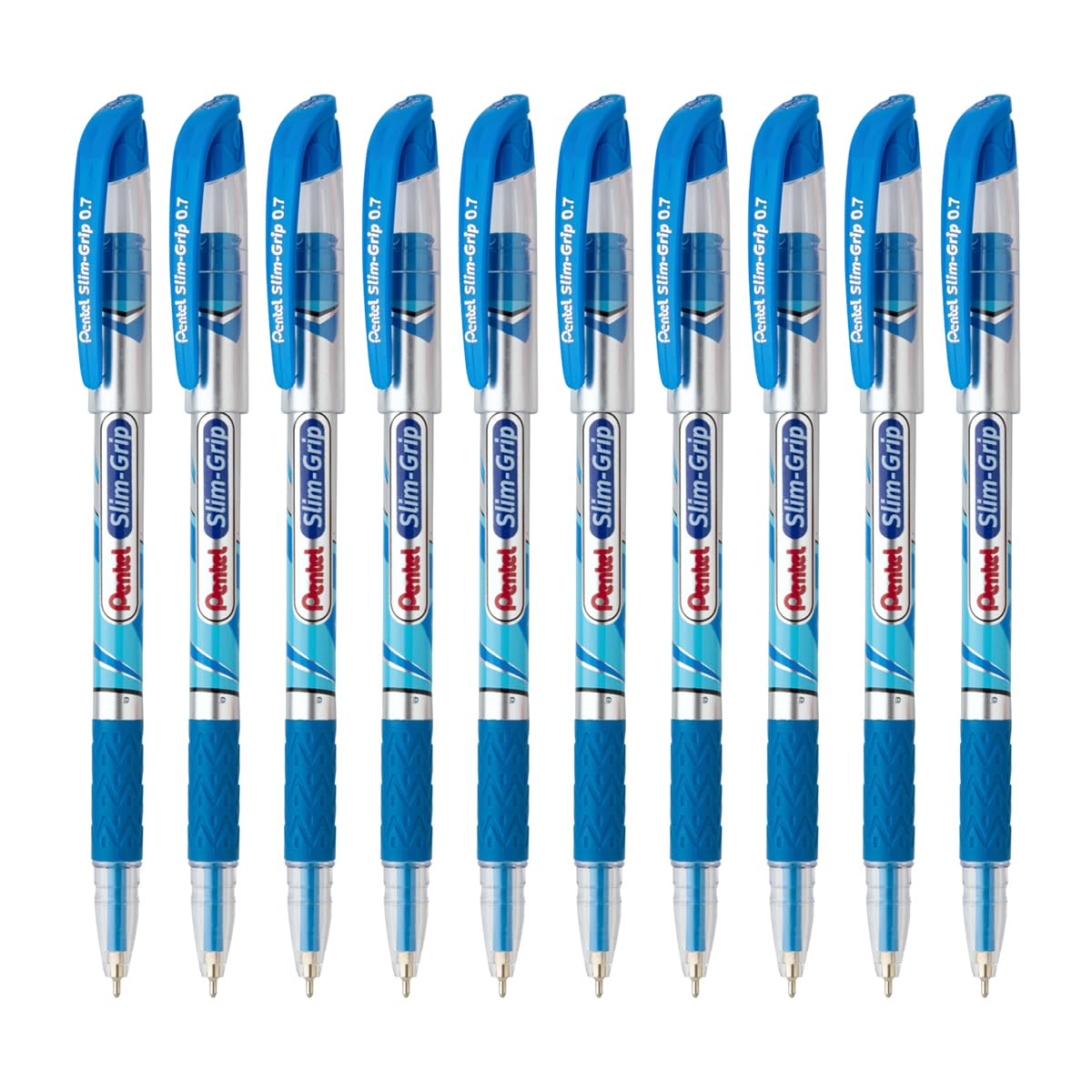 PENTEL SLIM GRIP 0.7MM BP PEN BL 10