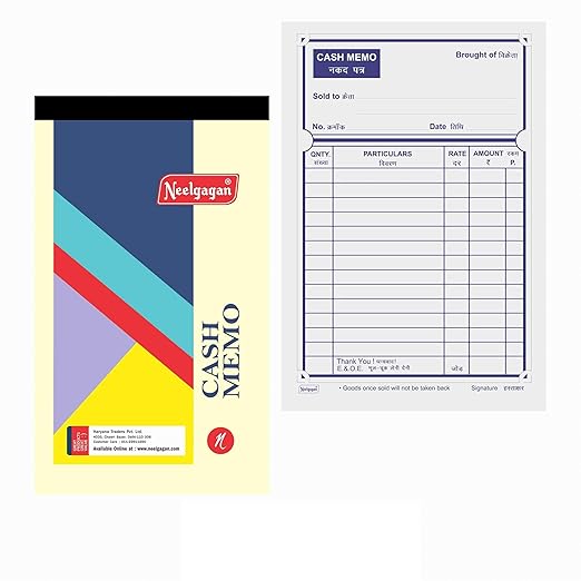 NEELGAGAN CASH MEMO NO 22 100 LEAF