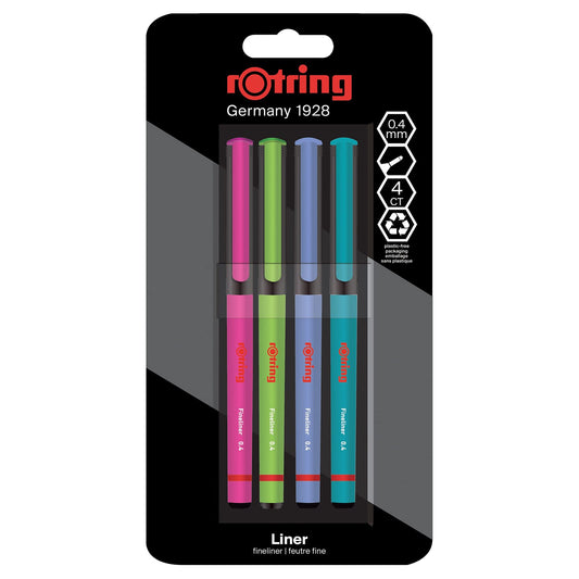 ROTRING 2166331 LINER 0.4MM FINELINER PENS 4PCS SET