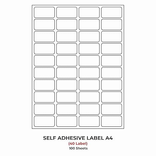 NEELGAGAN BUSINESS LABEL A4 WHITE ST 40"