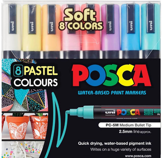 UB 5M POSCA MARKER SOFT SET 8C 1200