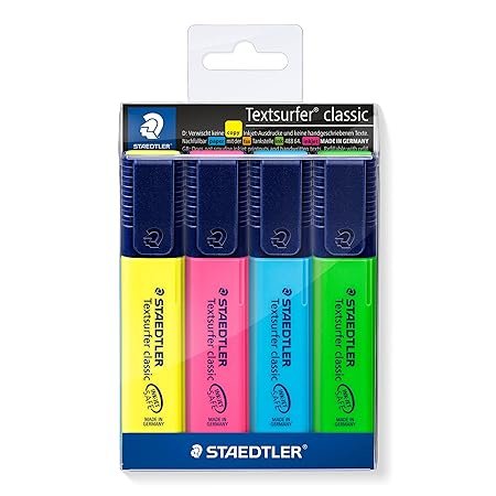 STAEDTLER 364 WP4 CLASSIC HIGHLIGHTER PACK OF 4PCS