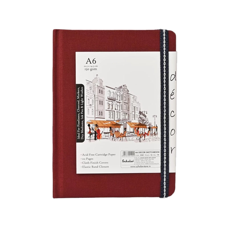 SCHOLAR DSB1 A6 DECOR SKETCH BOOK 150GSM 56SHEET