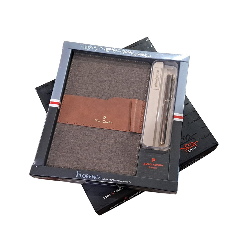PIERRE CARDIN FLORENCE SET EMPEROR ROLLER BALL PEN+NOTEBOOK
