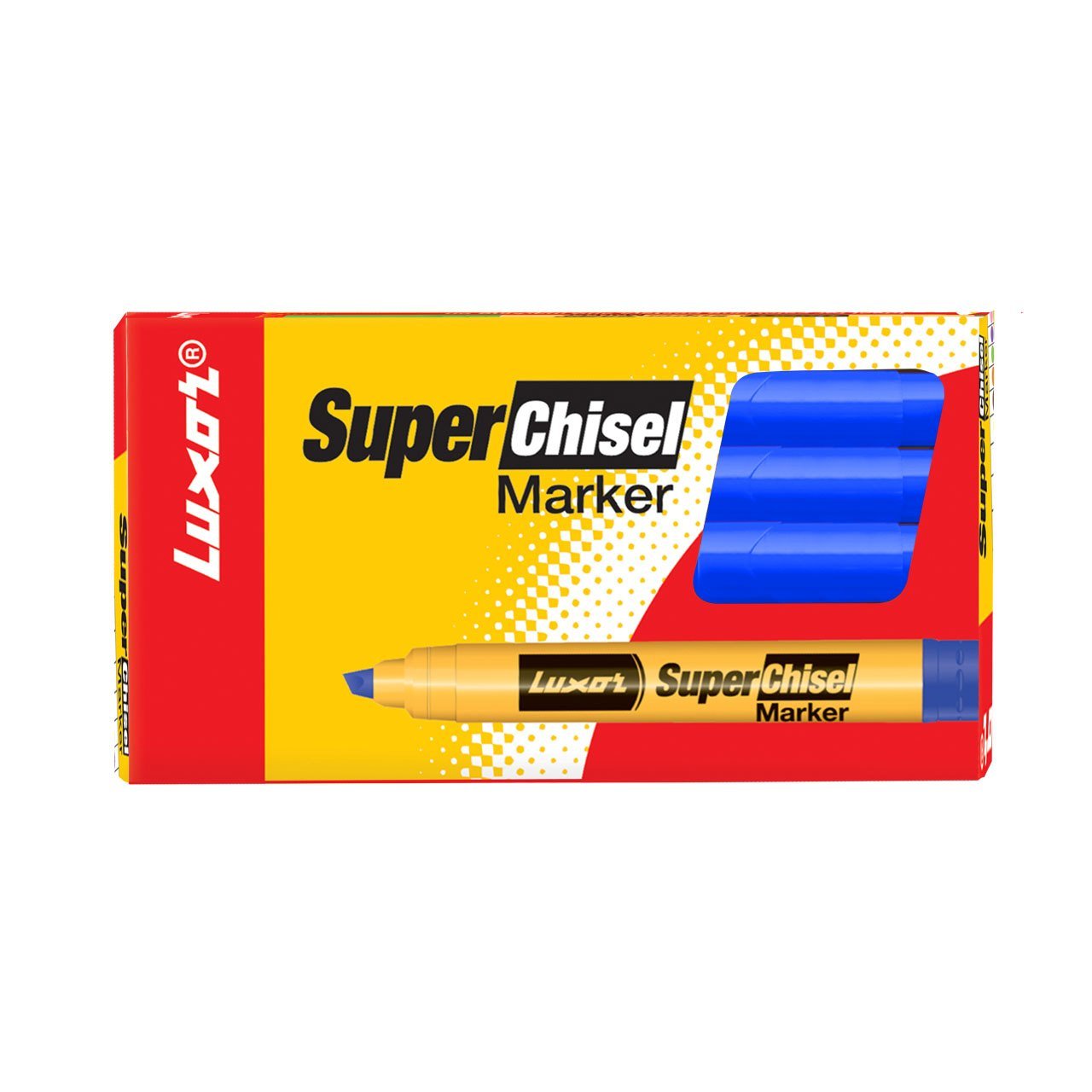 LUXOR 997N SUPER CHISEL MARKER BLACK PACK OF 10PCS - BLUE