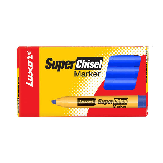 LUXOR 997N SUPER CHISEL MARKER BLACK PACK OF 10PCS - BLUE