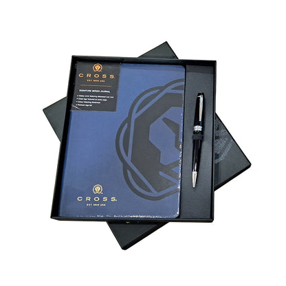 CROSS AT0742-1 BLUE BOOK BLACK CHROME TRIM BP+NOTE BOOK