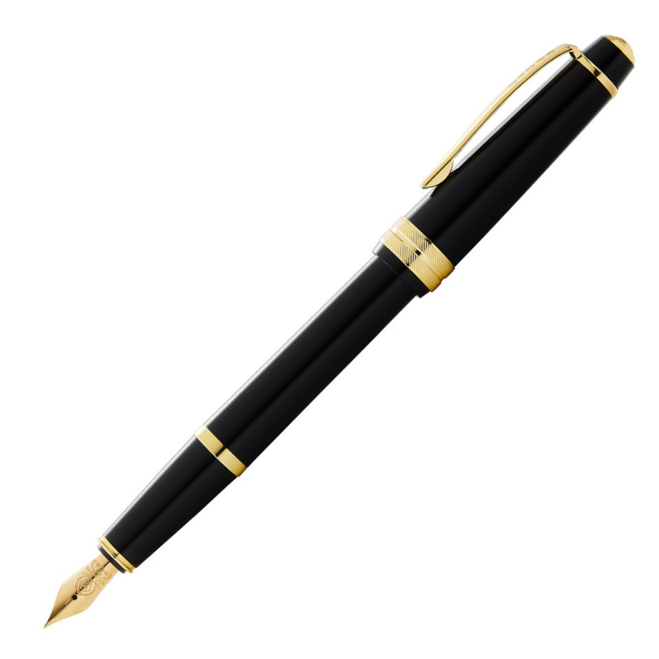 CROSS AT0746-9MF BAILEY BLACK GOLD TRIM FOUNTAIN PEN