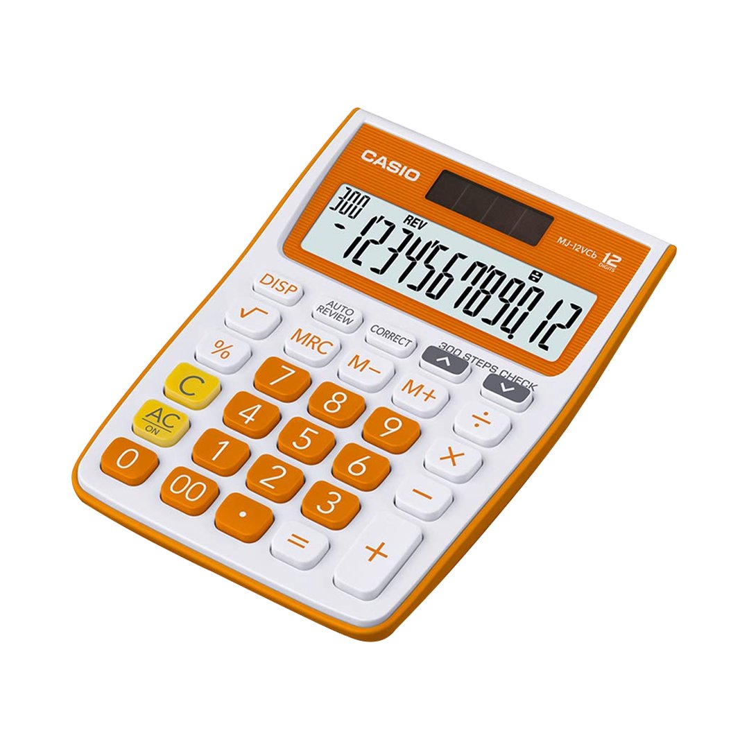 CASIO MJ 12VCB ORANGE CALCULATOR