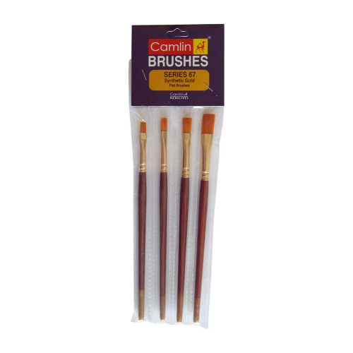 CAMLIN BRUSH SET FLAT 4PCS (SR 65)