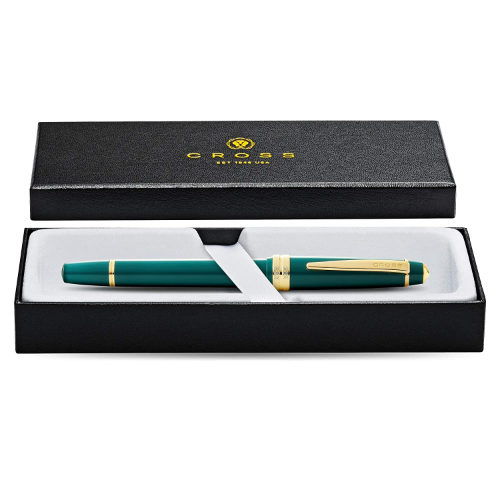 CROSS AT0745-12 BAILEY GREEN & GOLD ROLLER BALL PEN