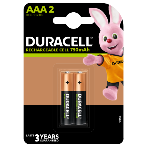 DURACELL RECHARGEABLE CELL AAA 750MAH 2BL