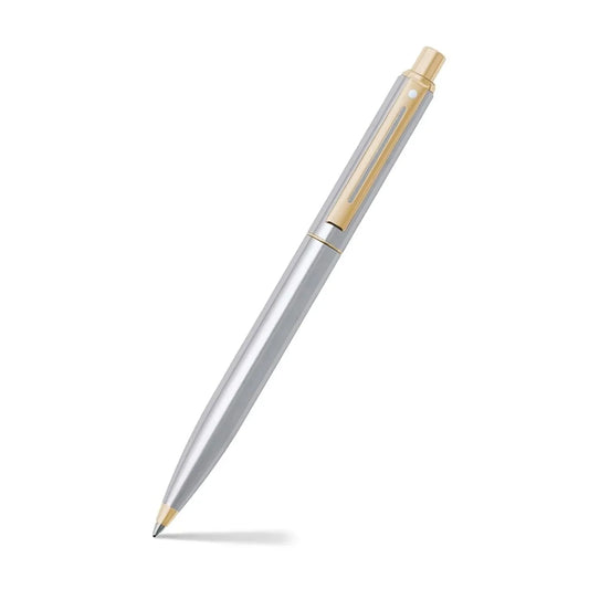 SHEAFFER 333 BRUSHED CHROME & GOLDEN TRIM BALL PEN