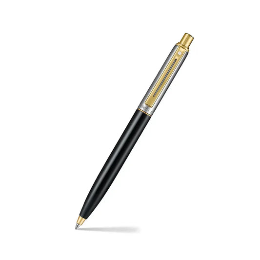 SHEAFFER 335 BRUSHED GLOSSY BLACK & CHROME GOLD TRIM BALL PEN