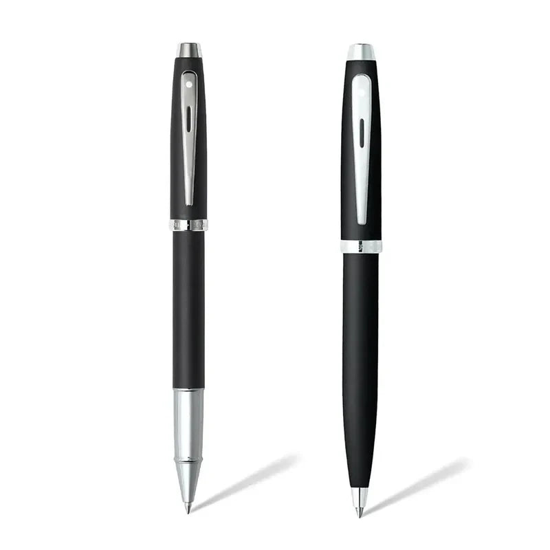 SHEAFFER 9313 GLOSSY BLACK CHROME TRIM ROLLER BALL PEN & BALL PEN SET