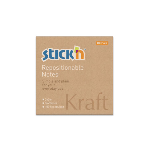 HOPAX 21639 3X3 KRAFT STICKY NOTES 70
